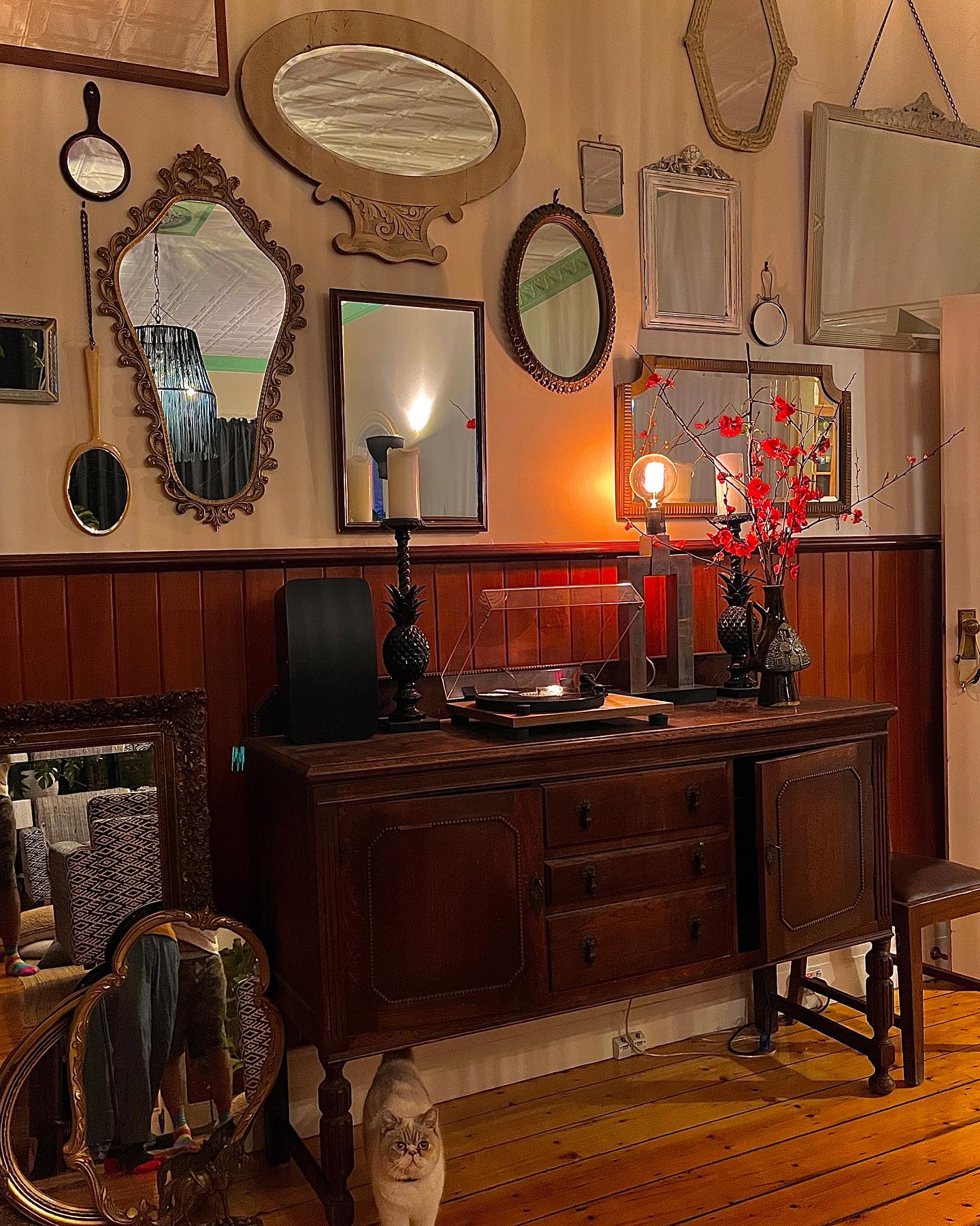 8. the Interwoven Reflections Of Geometric Elegance In a Hexagonal Mirror Collage