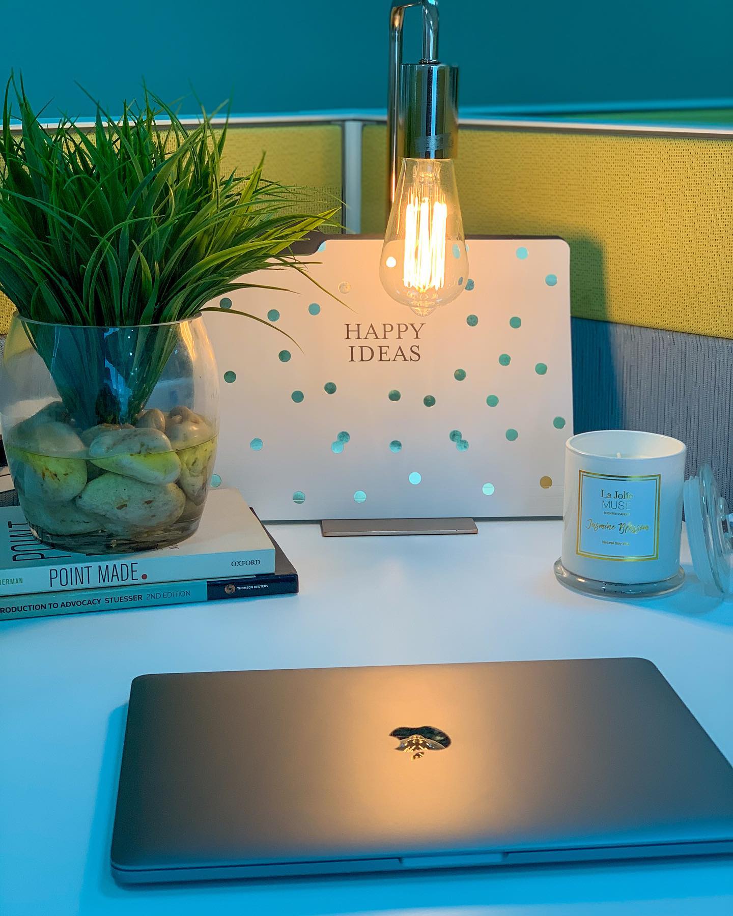 35. Neon Glow Under the Desk: a Futuristic Cubicle Makeover