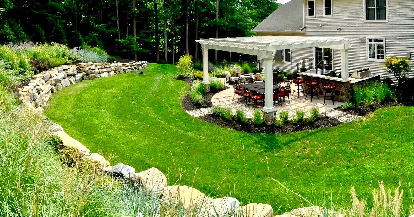 15. the Sun-dappled Retreat with Wisteria Canopy and Mosaic Pathway