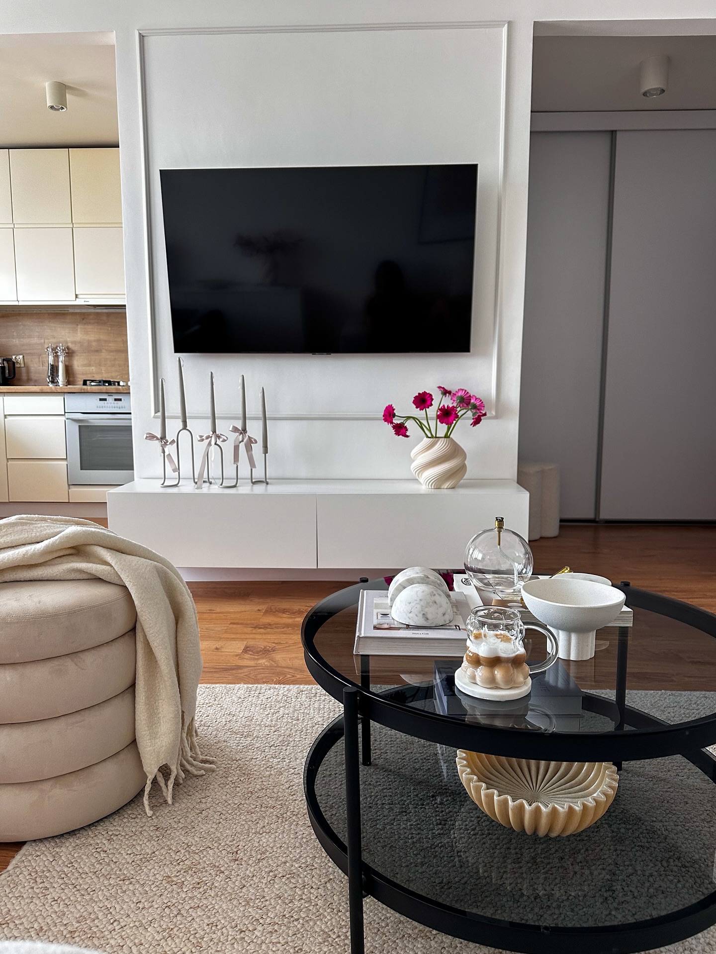 9. Velvet Ribbon Wrapped Candle and Geometric Book Stack: a Fusion Of Texture and Shape