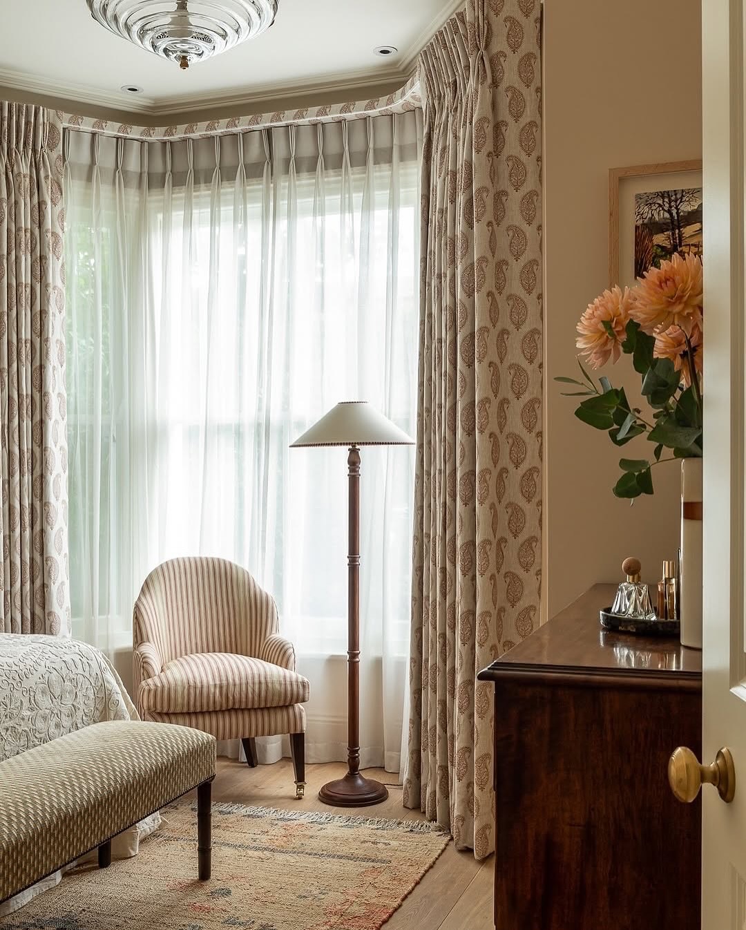 13. a Symphony Of Indigo Waves: Cascading Curtains with Geometric Shadow Play