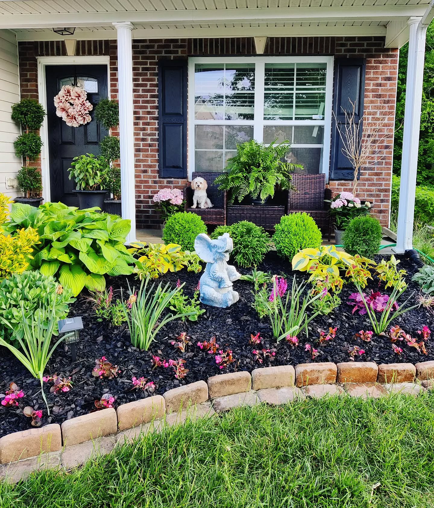 3. Moonlit Serenity: Silver-leafed Bushes Frame a Cozy Cottage Entrance