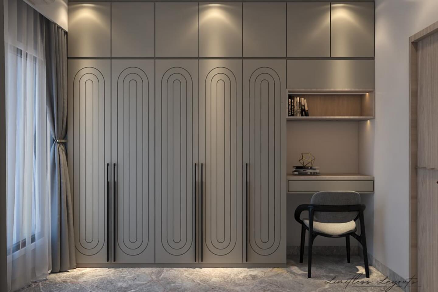 30. a Symphony Of Sliding Doors with Geometric Glass Inserts