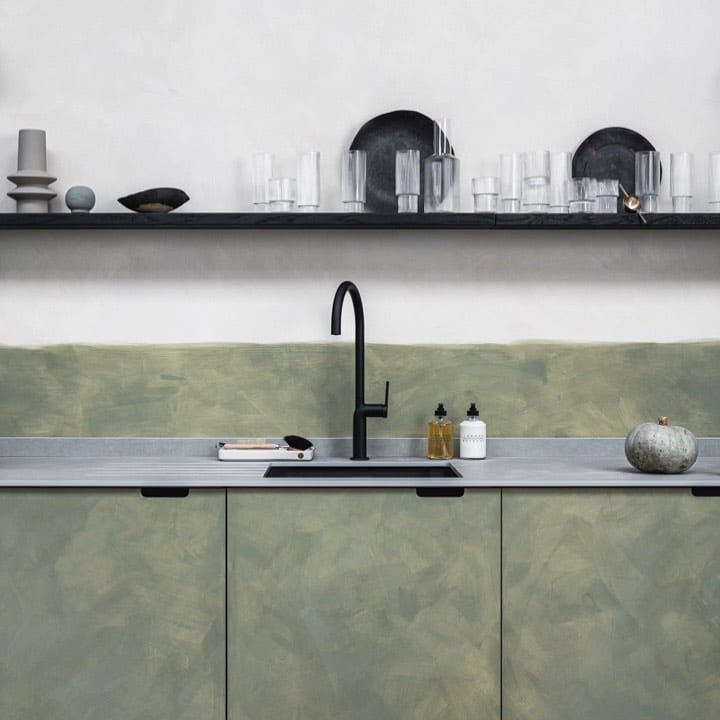 9. a Mosaic Of Cobalt and Terracotta on Distressed Wood