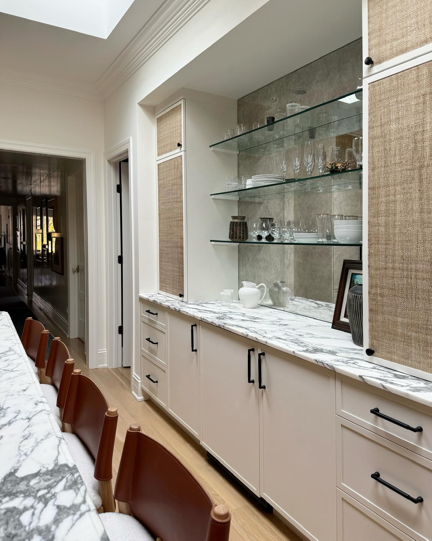 21. Velvet Pumpkins and Gold Accents Elevate Kitchen Cabinets Into a Fall Fantasy