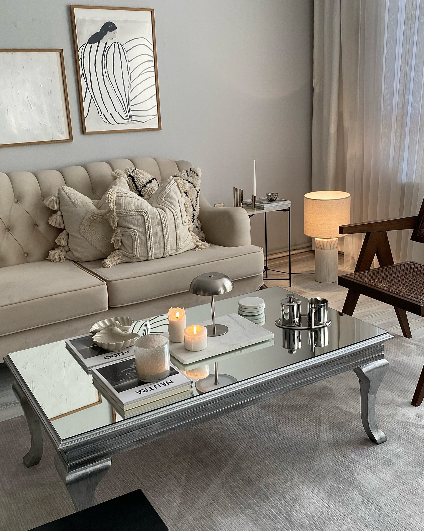 22. a Symphony Of Copper and Indigo: the Eclectic Coffee Table Ensemble