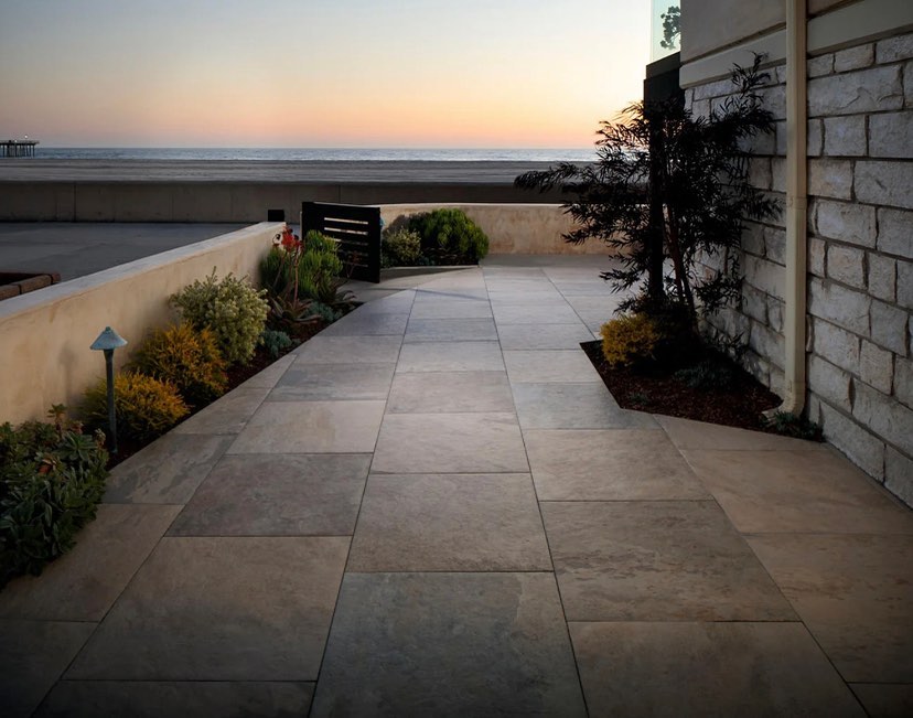 35. Moonlit Cobblestone Pathway with Overarching Bamboo Arches