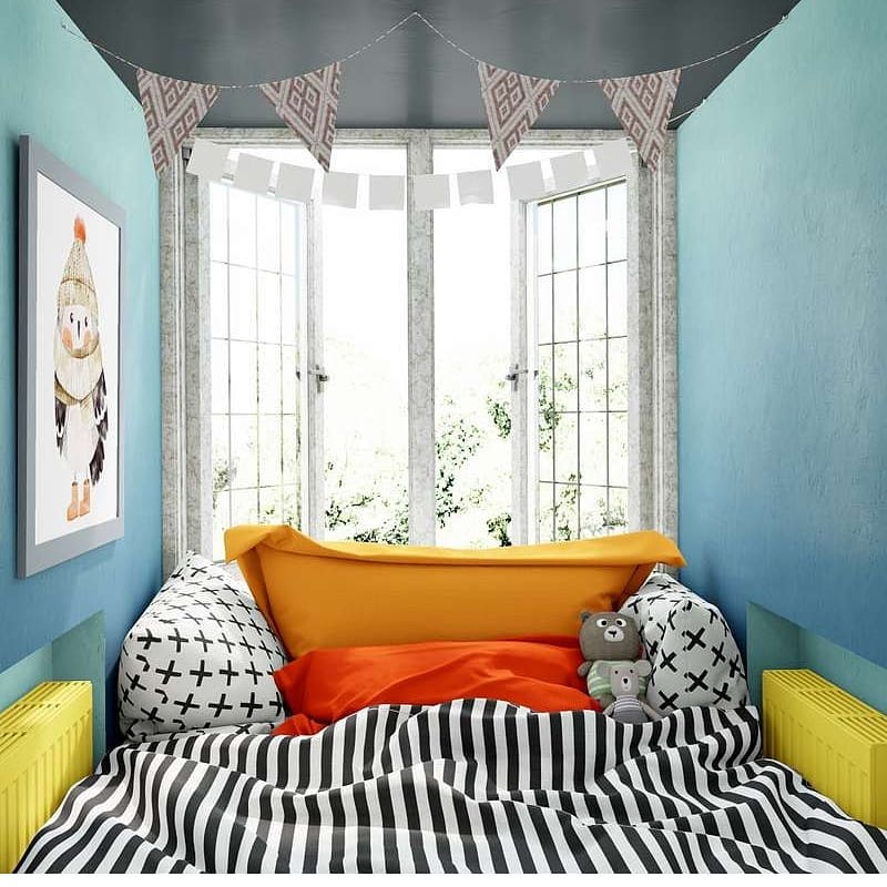 25. Moonlit Lavender Dreams: a Canopy Bed with Woven Basket Storage