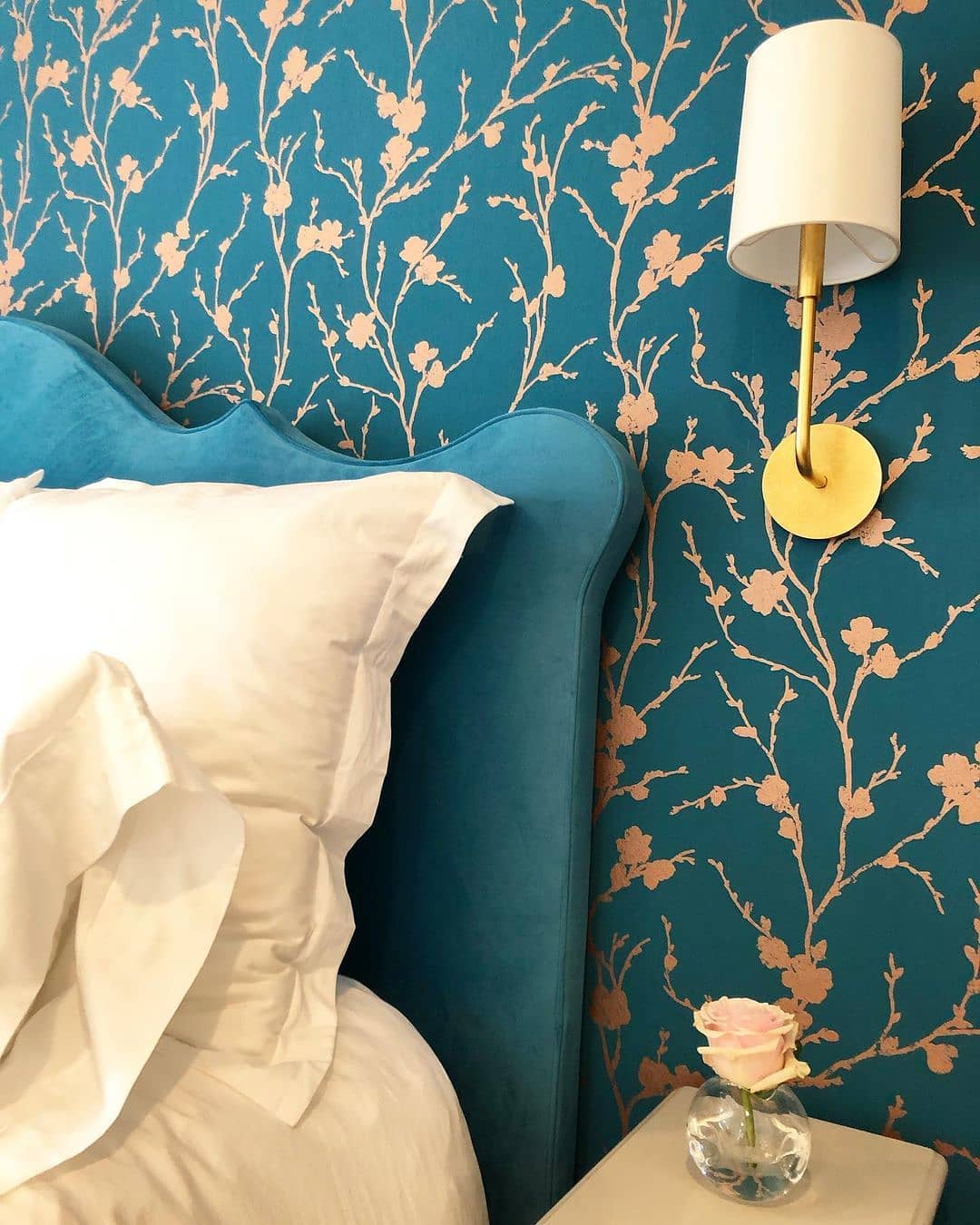 22. a Tapestry Of Indigo and Ochre: the Geometric Wall Dance Of Bedroom 22