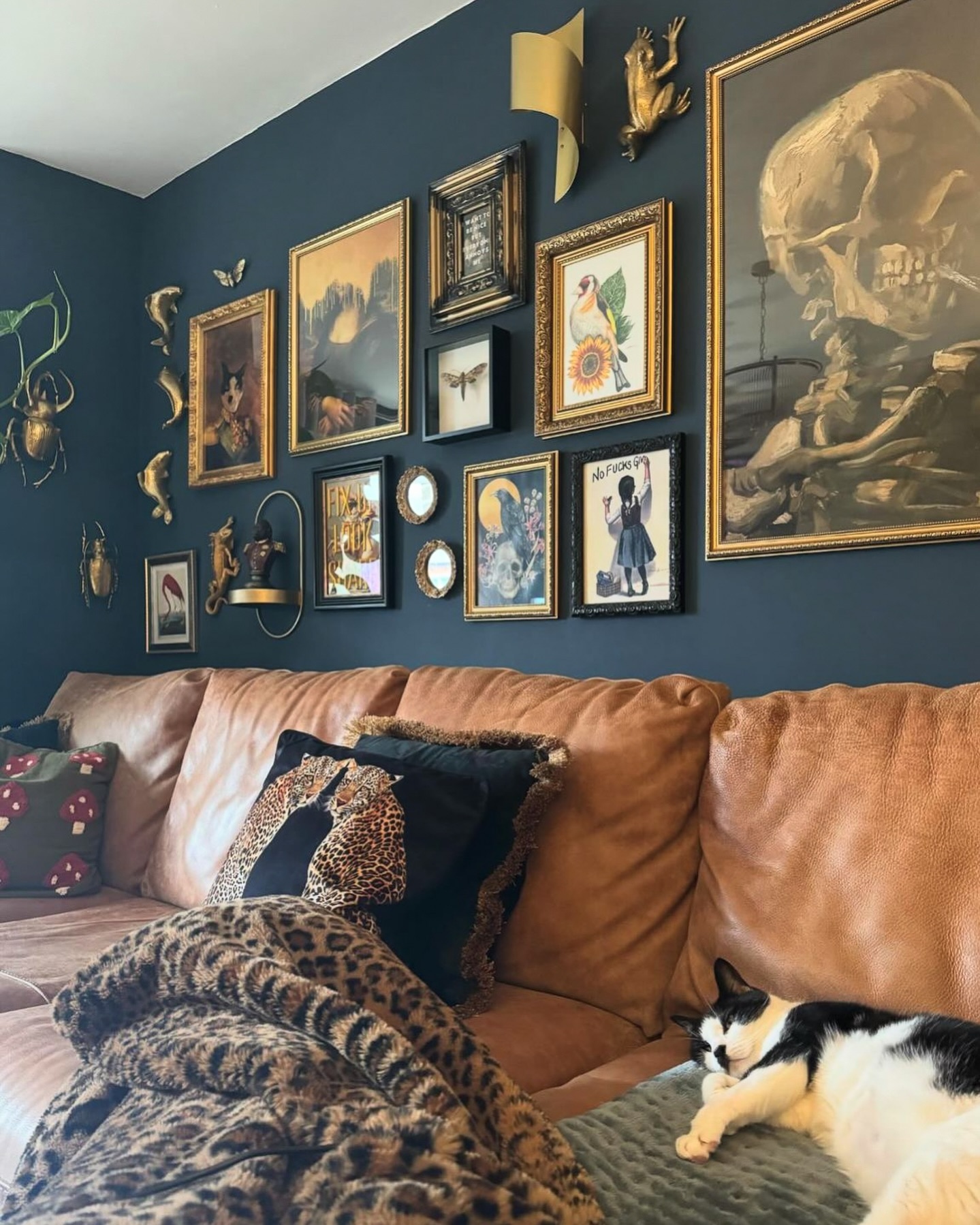 9. a Symphony Of Shadows: Monochromatic Frames Dance on a Cobalt Wall