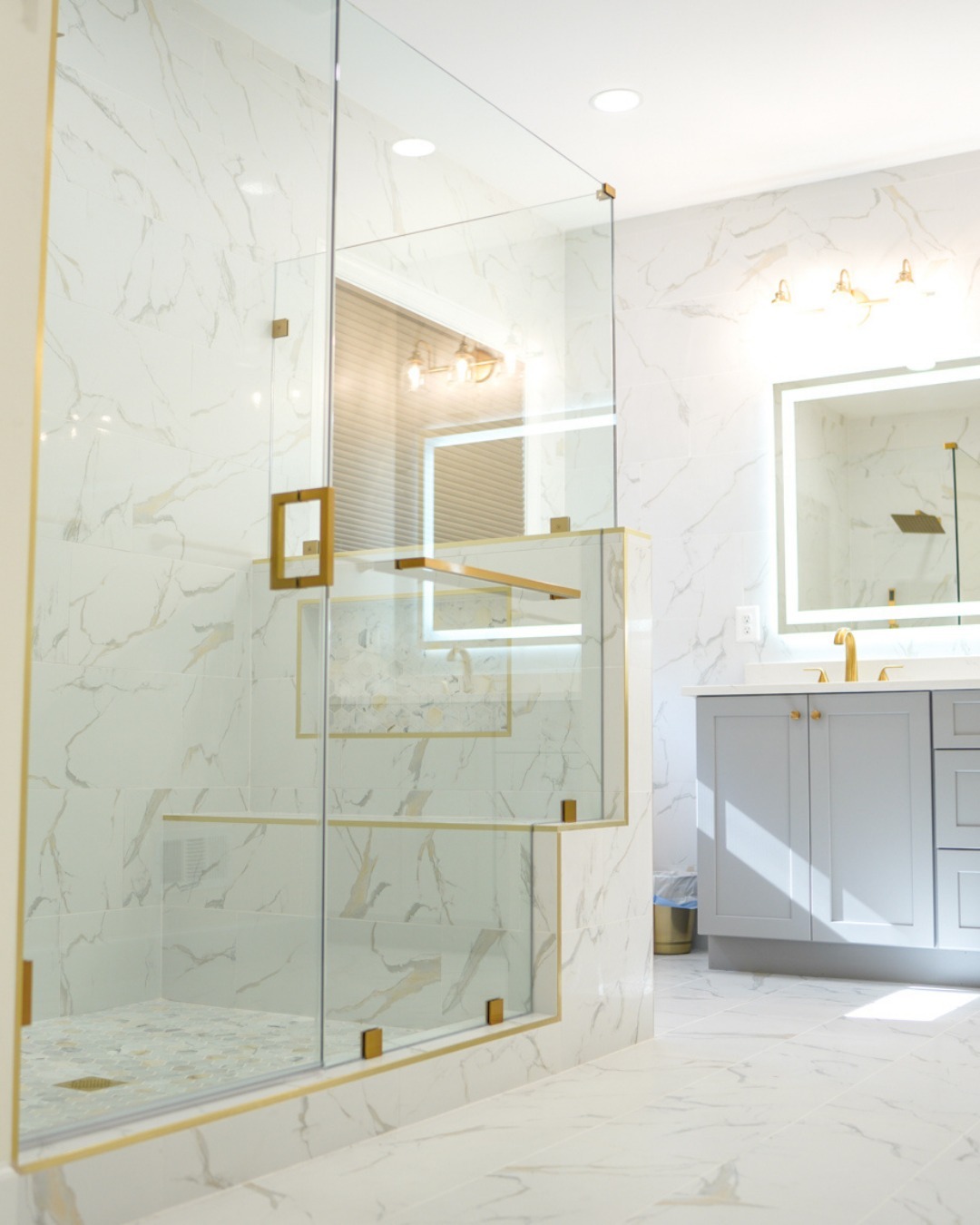 12. a Mosaic Of Teal Tiles and White Subway Brickwork In a Compact Space