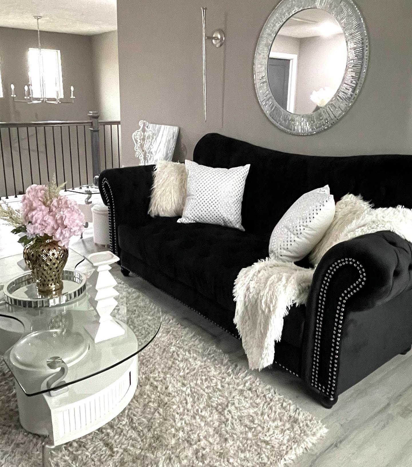 24. Moonlit Mosaic Of Geometric Intrigue: Triangular Wall Art Above the Couch