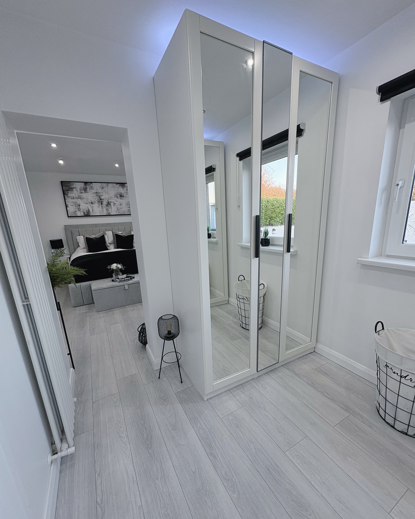 11. a Symphony Of Wood and Light: the Floating Shelves and Vaulted Ceiling Walk-in Wardrobe