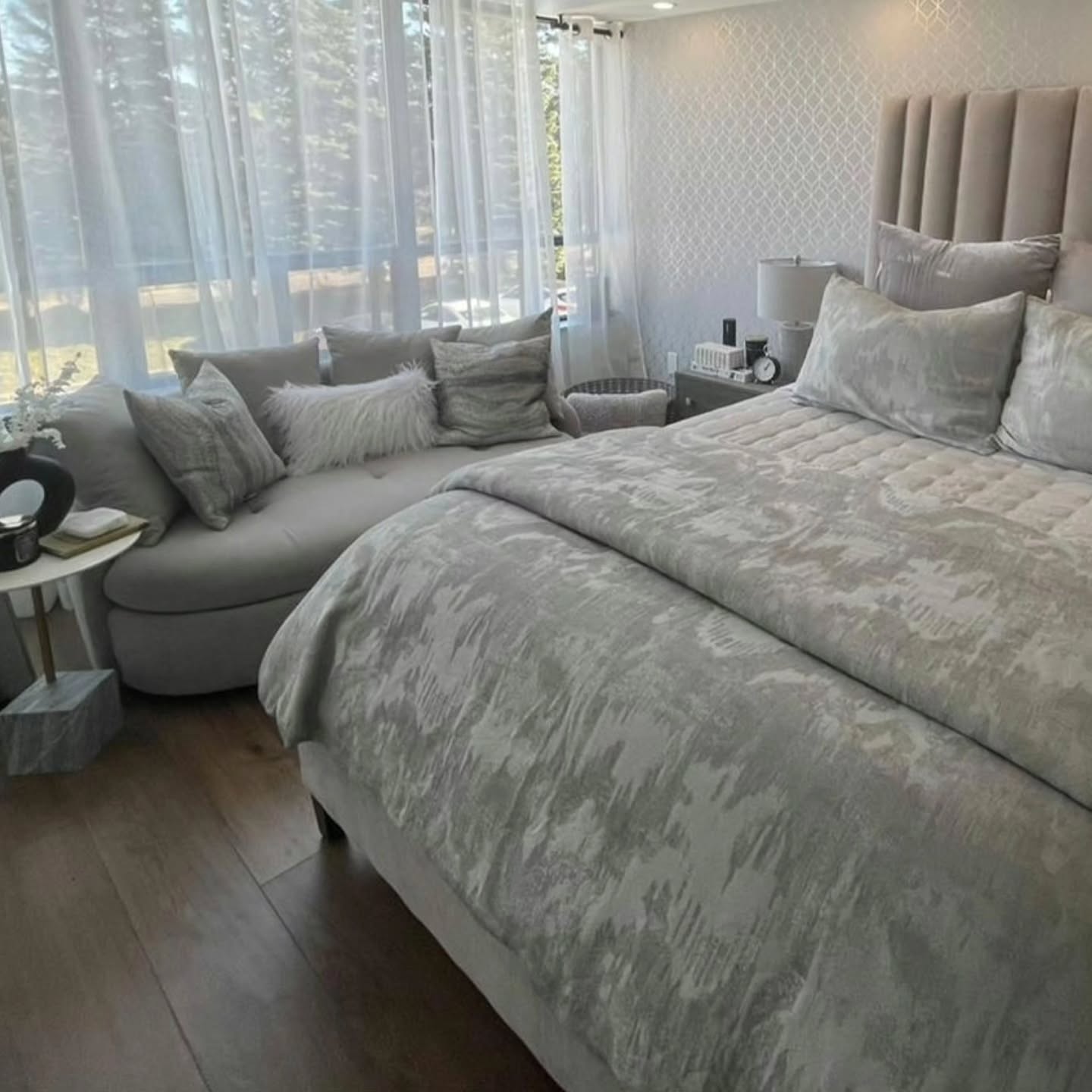 17. Moonlit Waves and Wood: a Bedroom with a Coastal Driftwood Bed Frame
