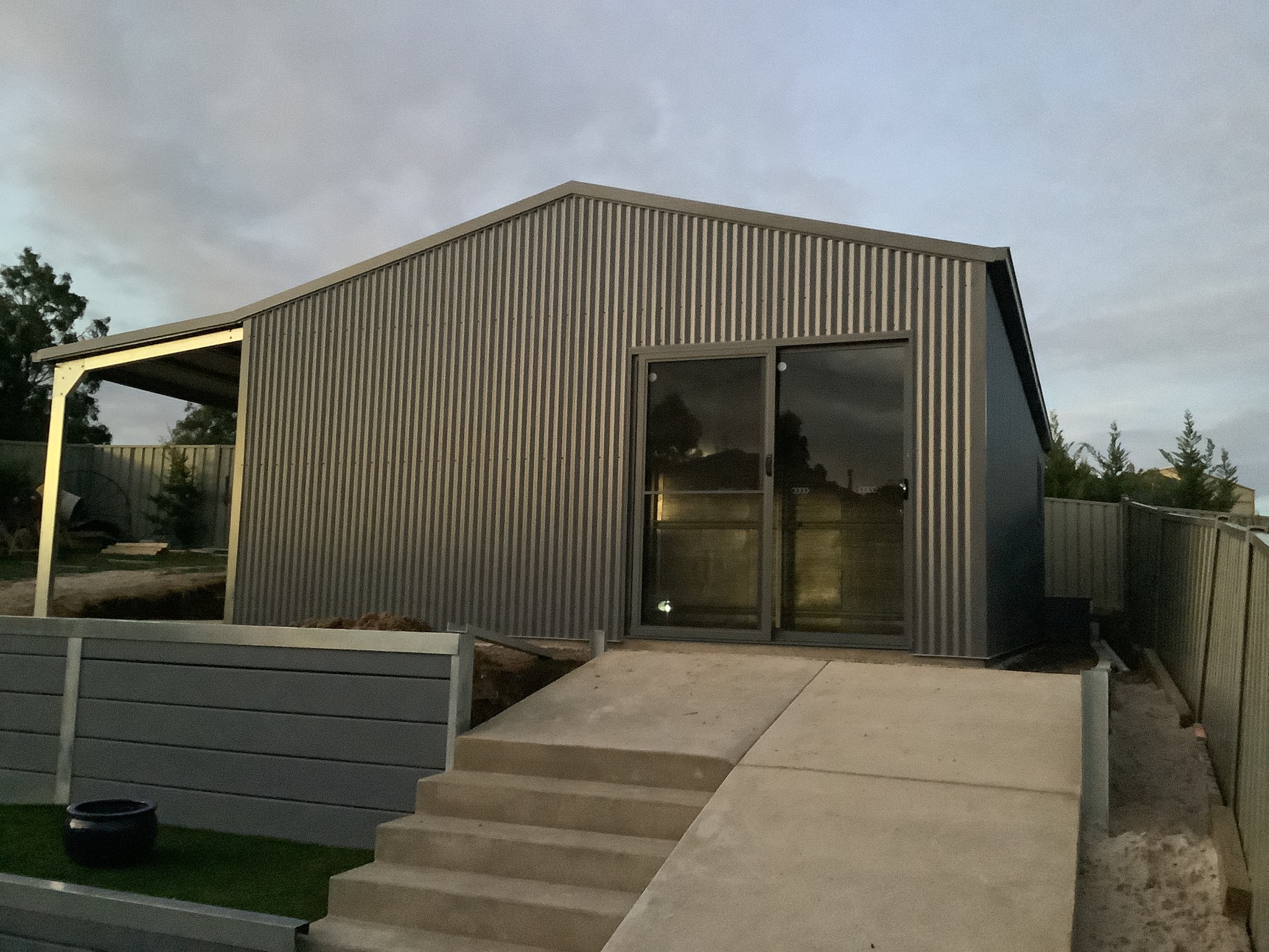 28. the Fusion Of Rustic Charm and Modern Geometry with Stone Pathways and Circular Beds