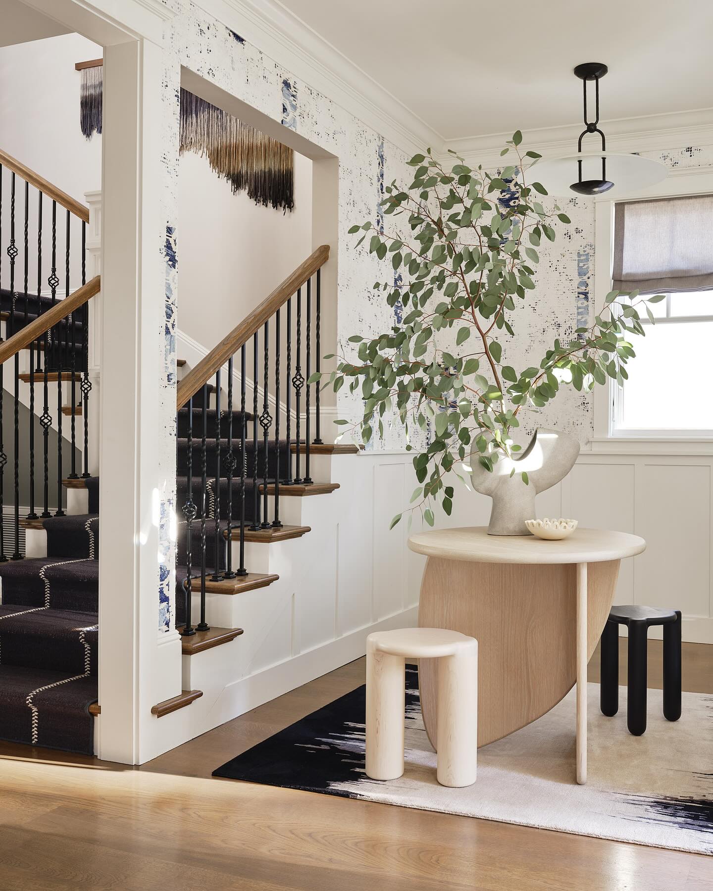 7. the Crimson Velvet Bench and Gilded Mirror Foyer Ensemble