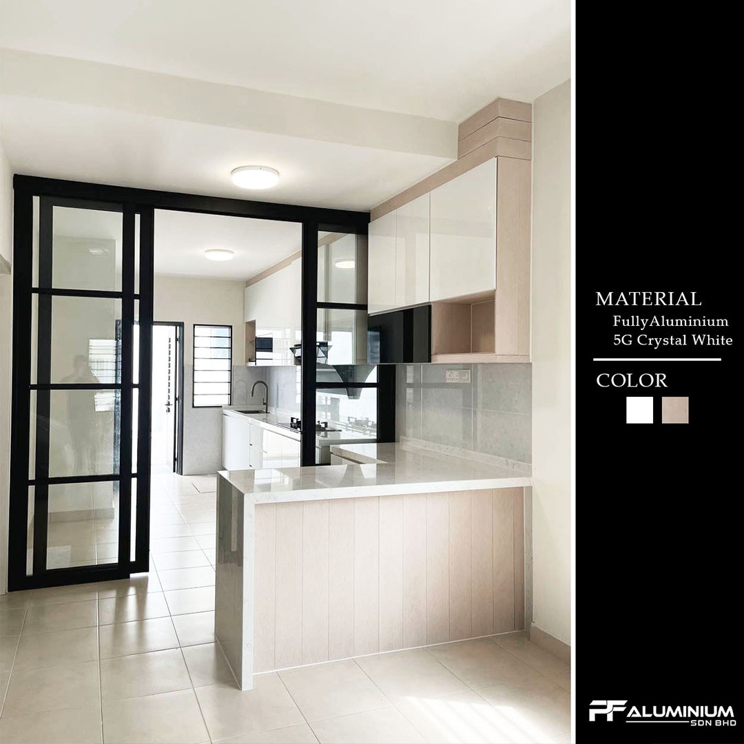 6. Midnight Blue Glass and Wood Fusion Partition