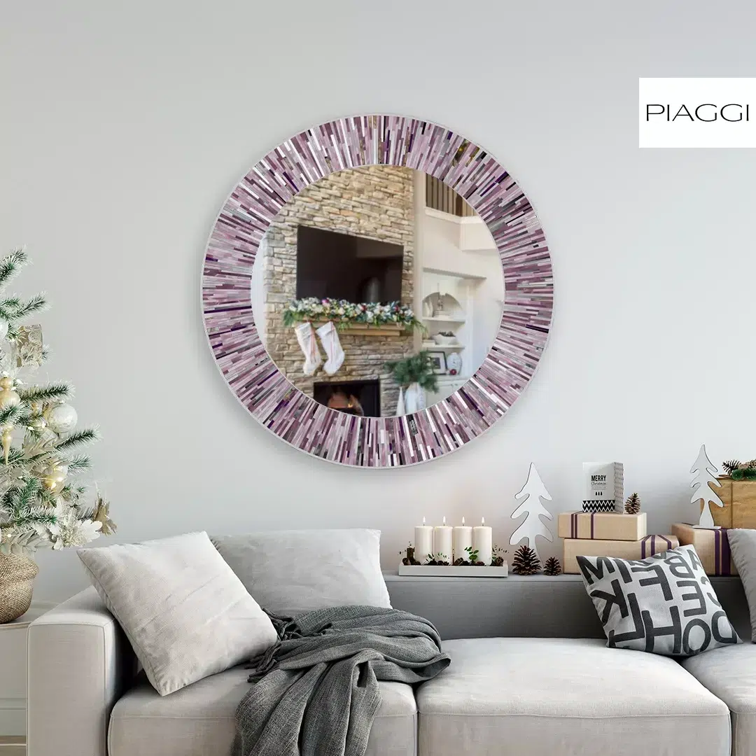 18. Moonlit Archway Reflection: a Circular Mirror Above a Sleek Console