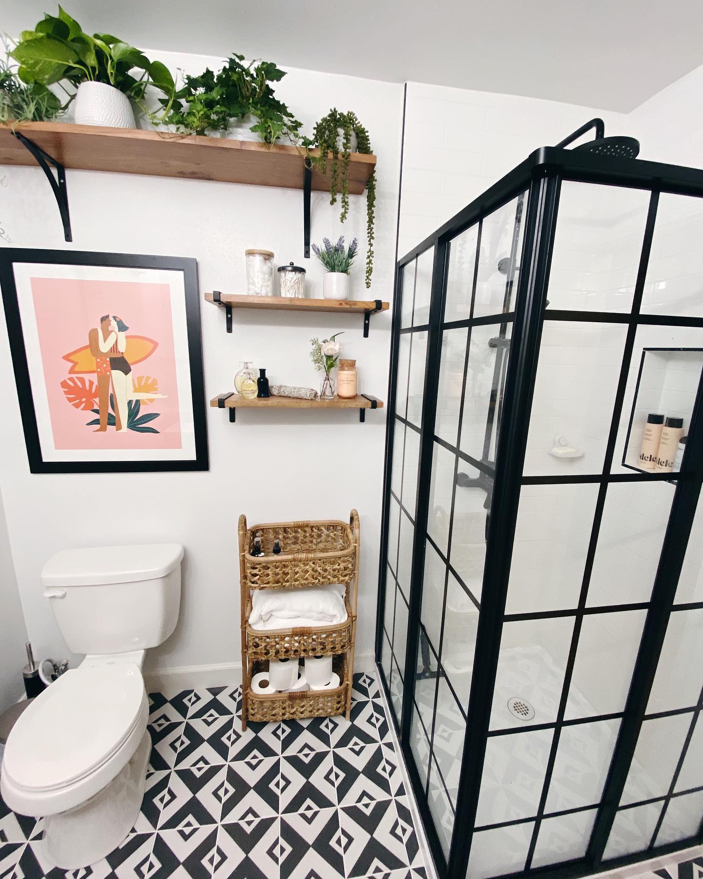 25. a Mosaic Of Teal Tiles and Vintage Brass In a Compact Space