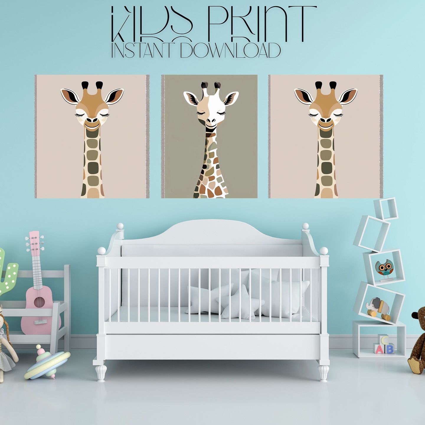 7. Soft Pastel Clouds Drift Over Monochrome Crib In Minimalist Nursery