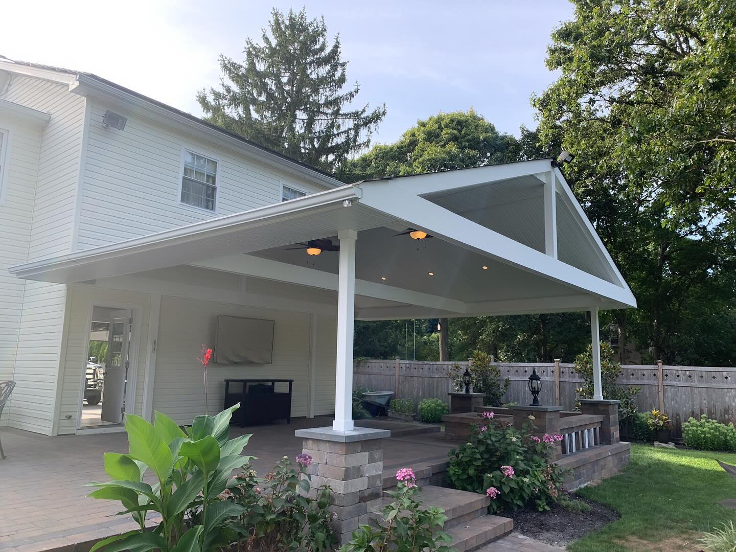 20. a Cobalt Canopy with Crimson Climbers and Geometric Grills