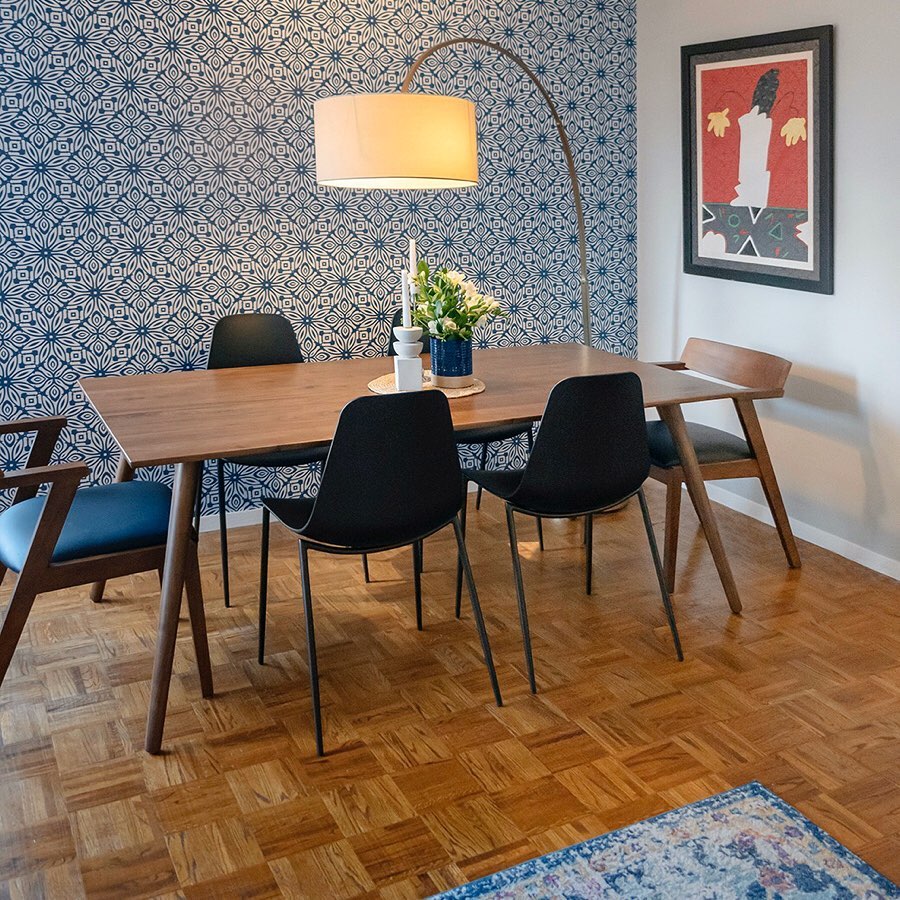 2. Cerulean Waves Meeting Sunset Glow on an Accent Wall