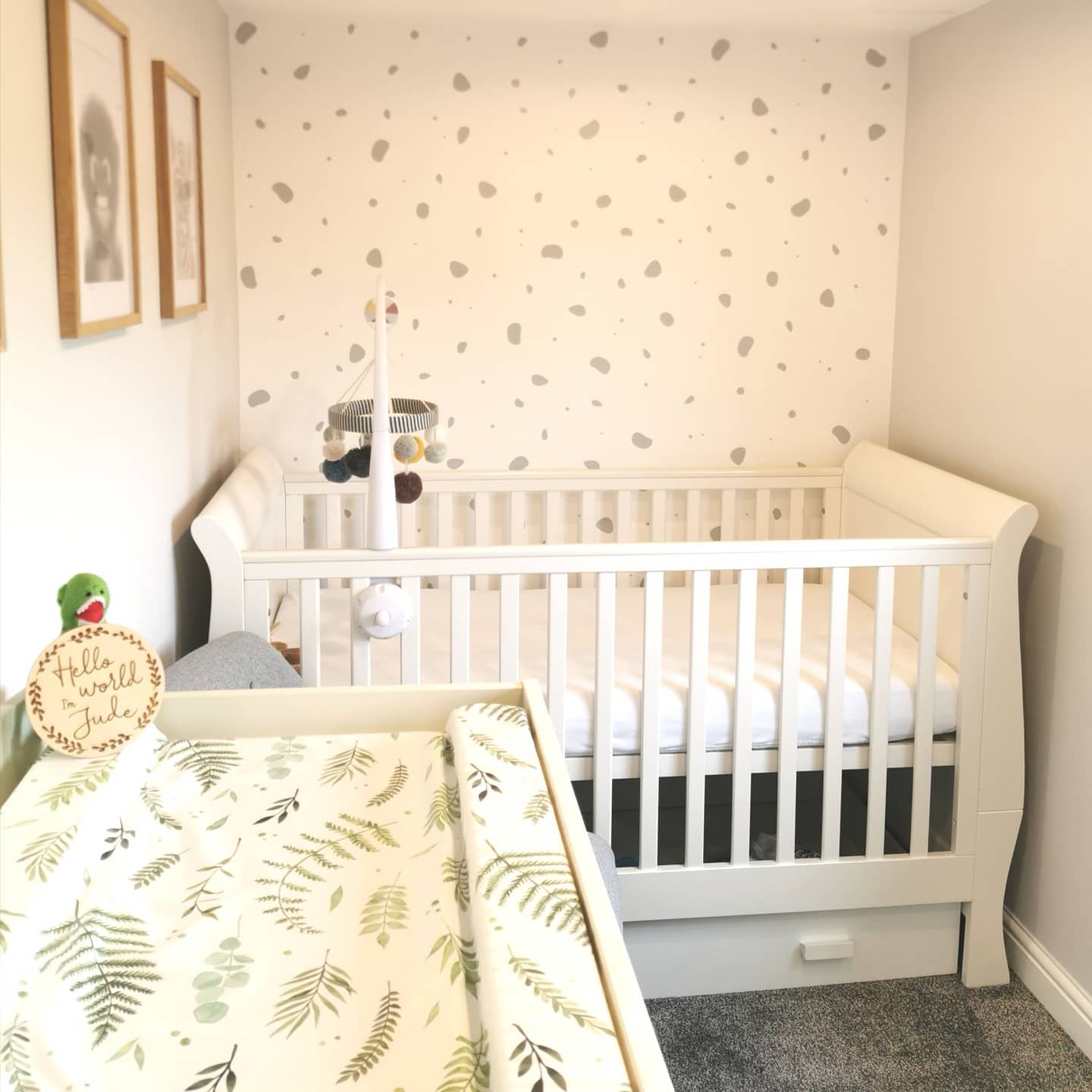 4. Neon Glow Cactus Mobile Over Miniature Meadow Bed