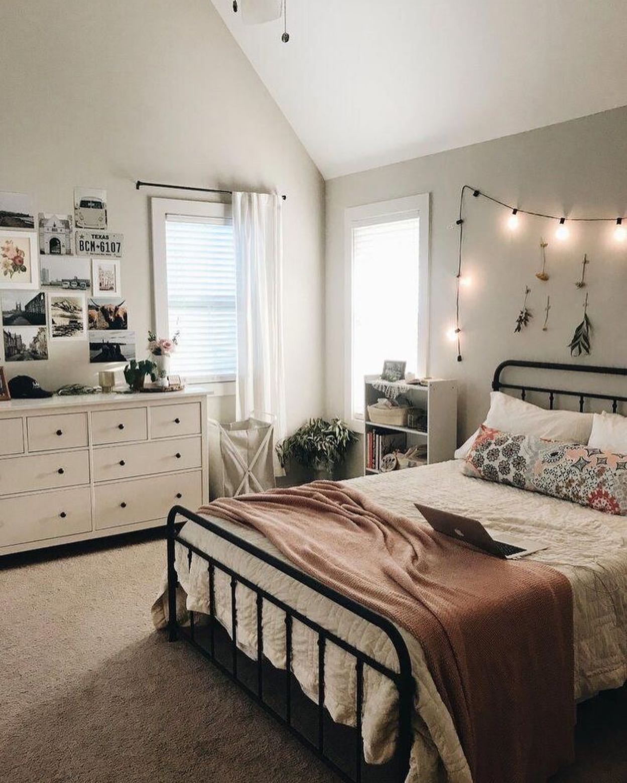 18. the Moonlit Canopy Bed with Fairy Light Accents and Starry Wall Decals
