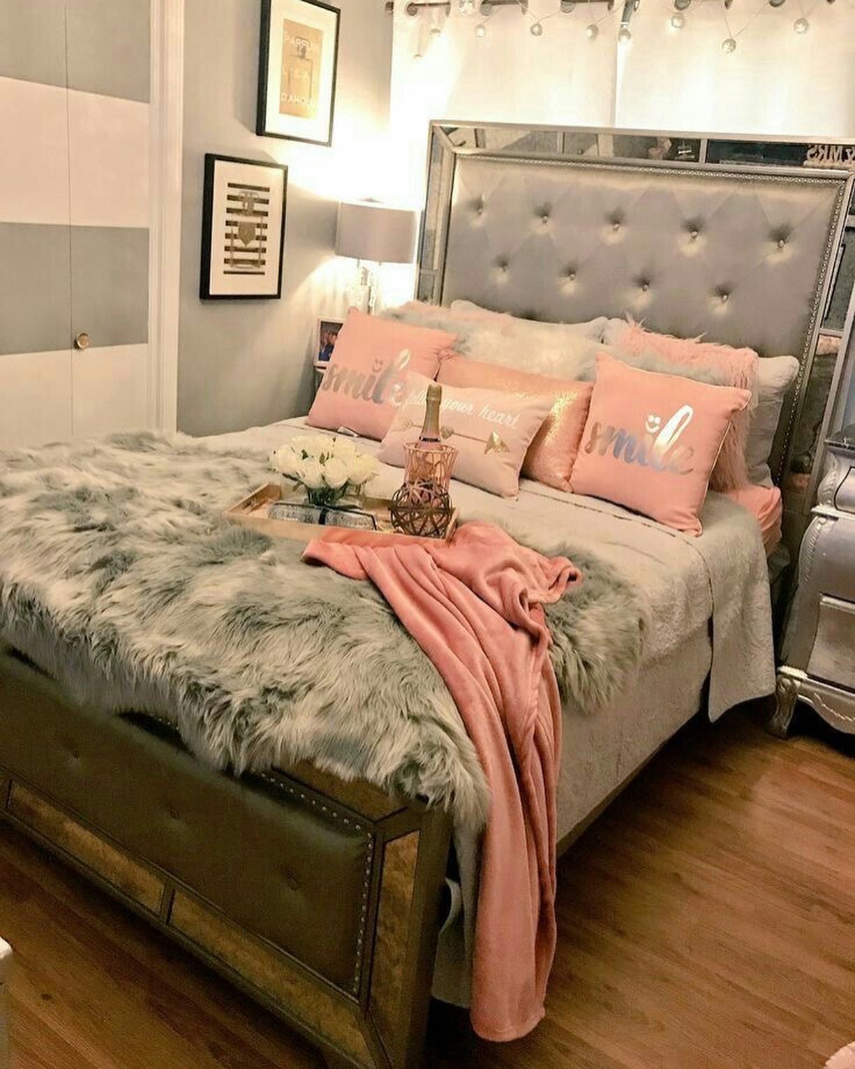 24. a Canopy Of Stars: String Lights and Dreamy Tulle Above a Cozy Bed