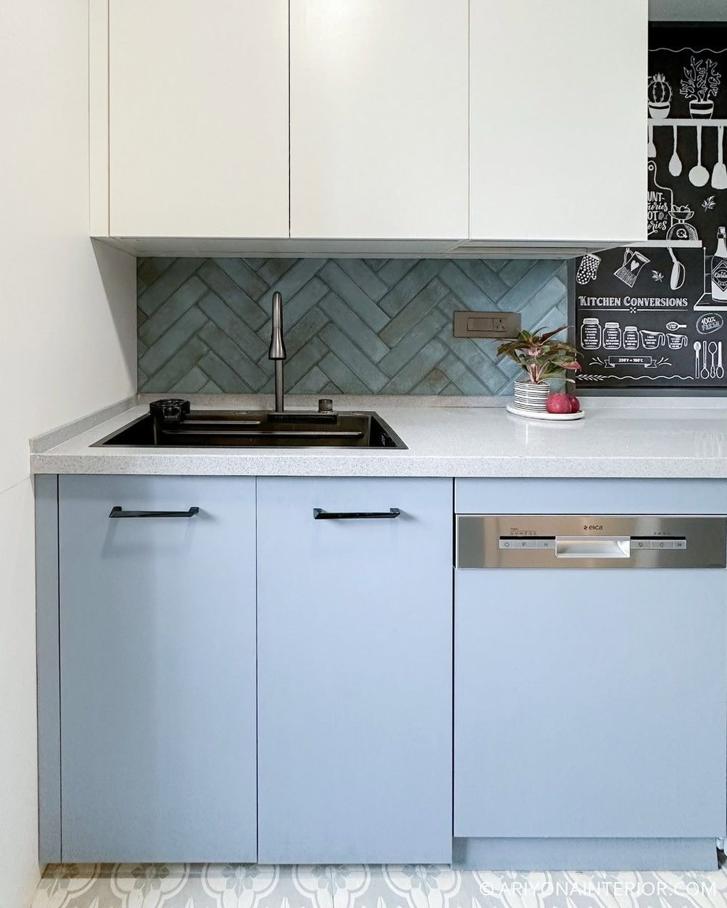 24. Moonlit Serenity: a Single Orb Light Over a Rustic Farmhouse Sink