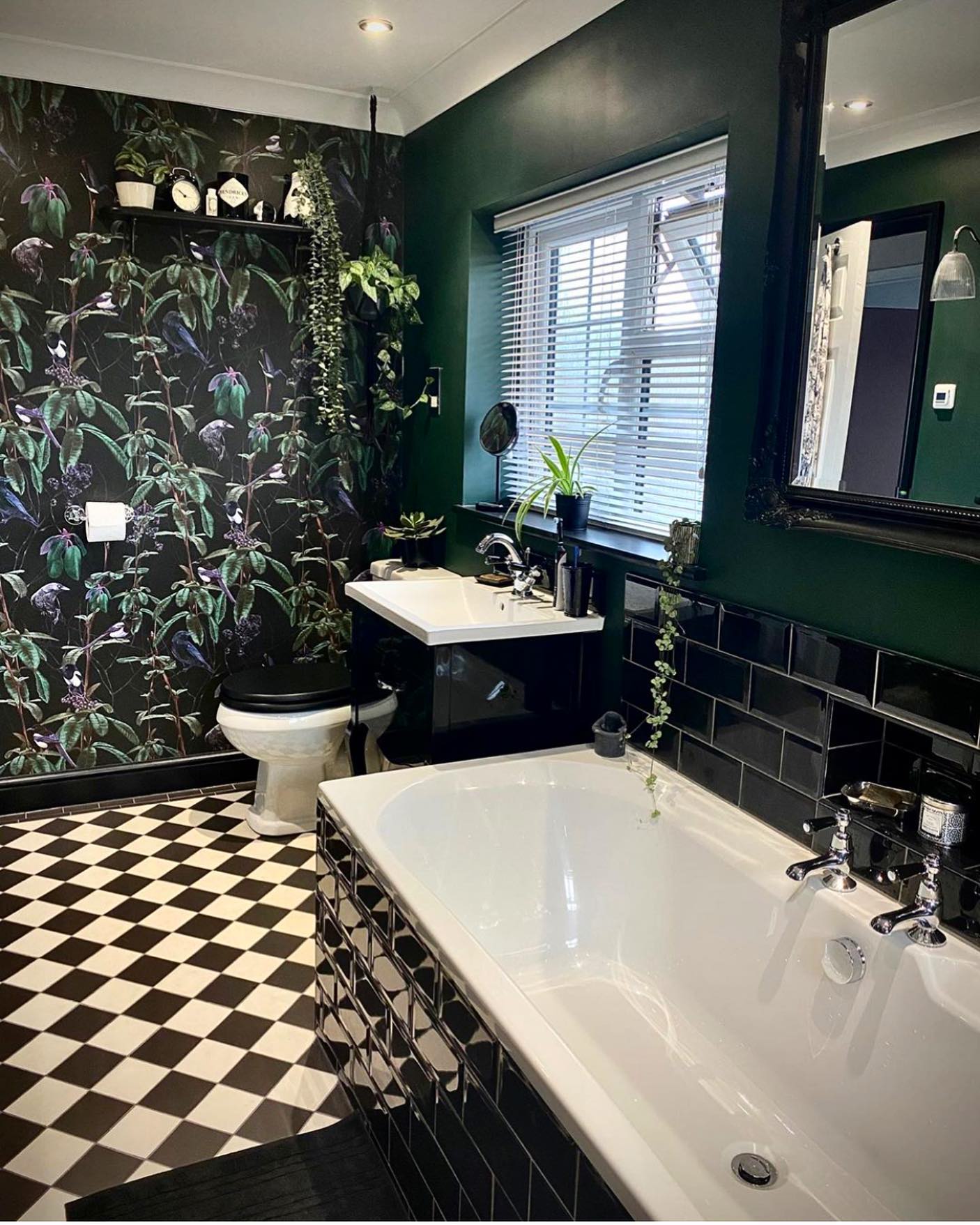16. Moonlit Cauldron Sink with Crystal Accents In a Forest-themed Bathroom