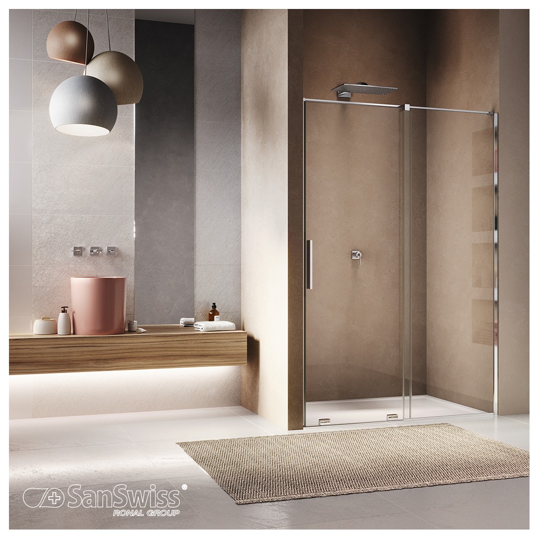 4. a Cobblestone Mosaic with a Single Droplet Mirror Above a Freestanding Tub