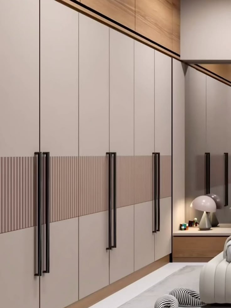 2. Moonlit Glass Panels and Velvet Night Storage: the Unique Wardrobe Design