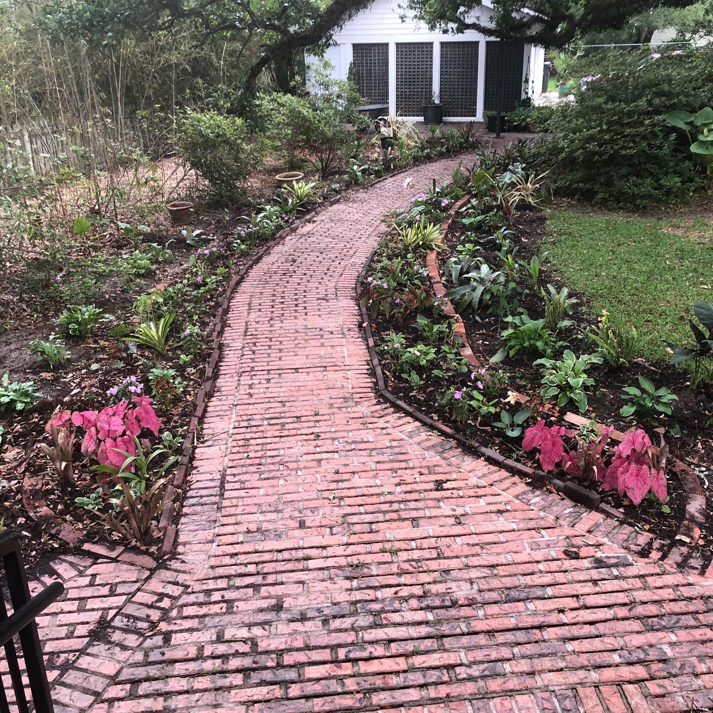 31. a Mosaic Of Moss and Stone: the Fern-lined Cobblestone Pathway