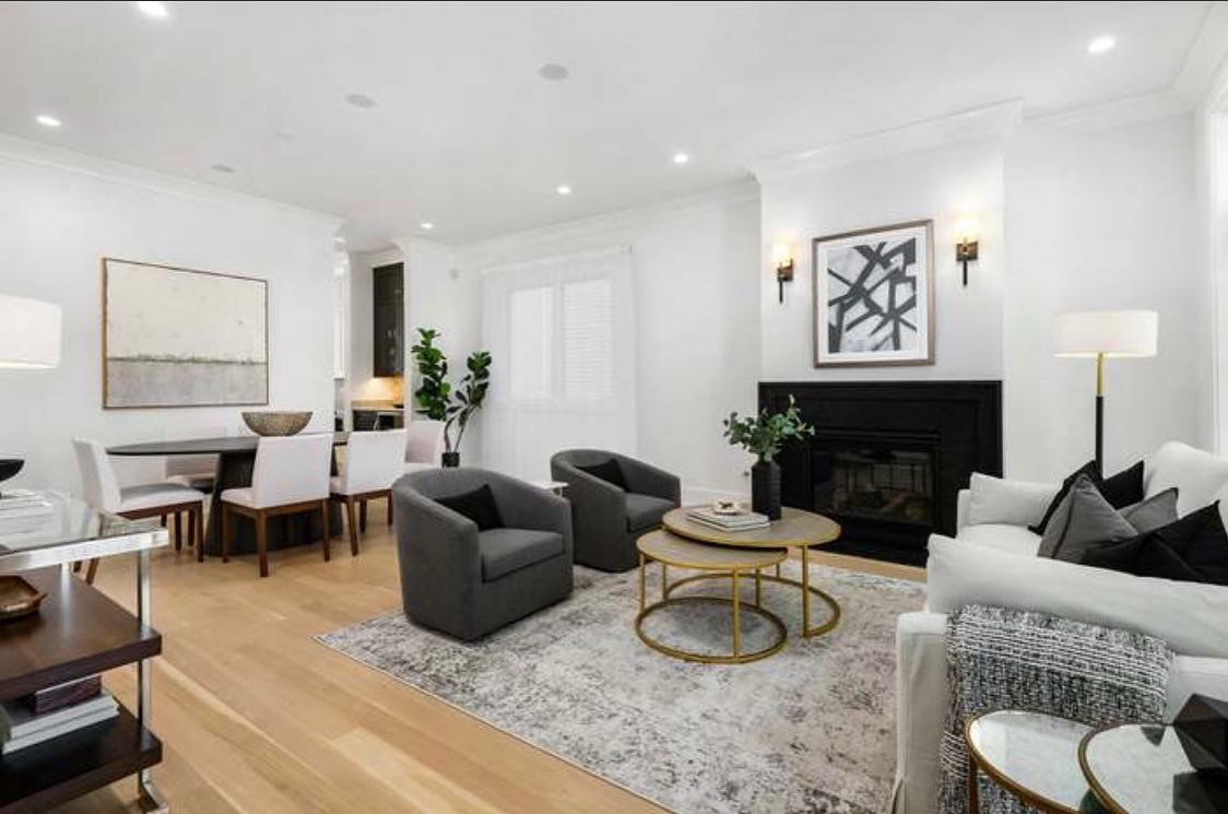 28. the Crimson Velvet Sofa and Geometric Lanterns Dining Nook