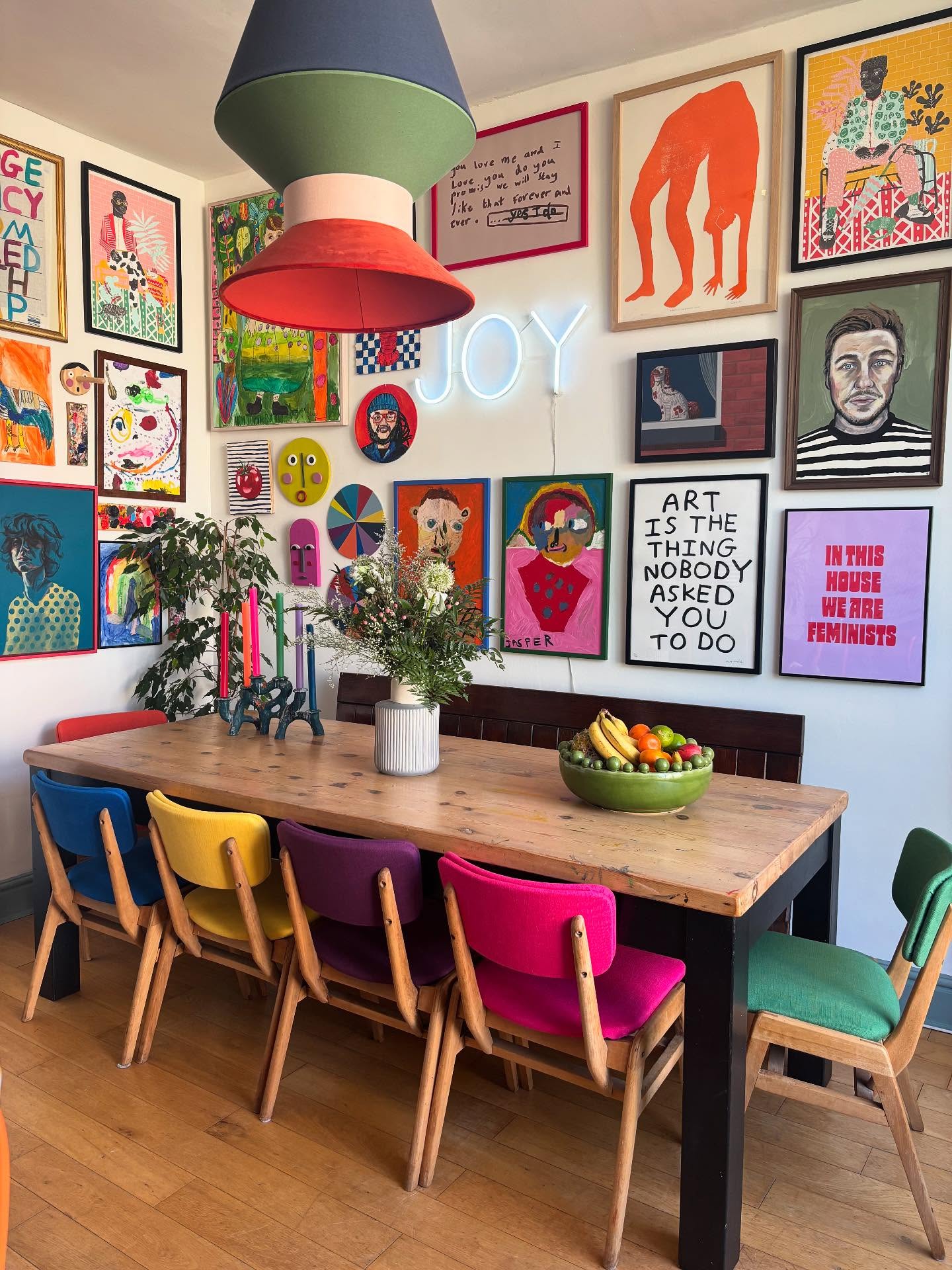 9. Zigzag Frame Collage with Vintage Botanical Prints