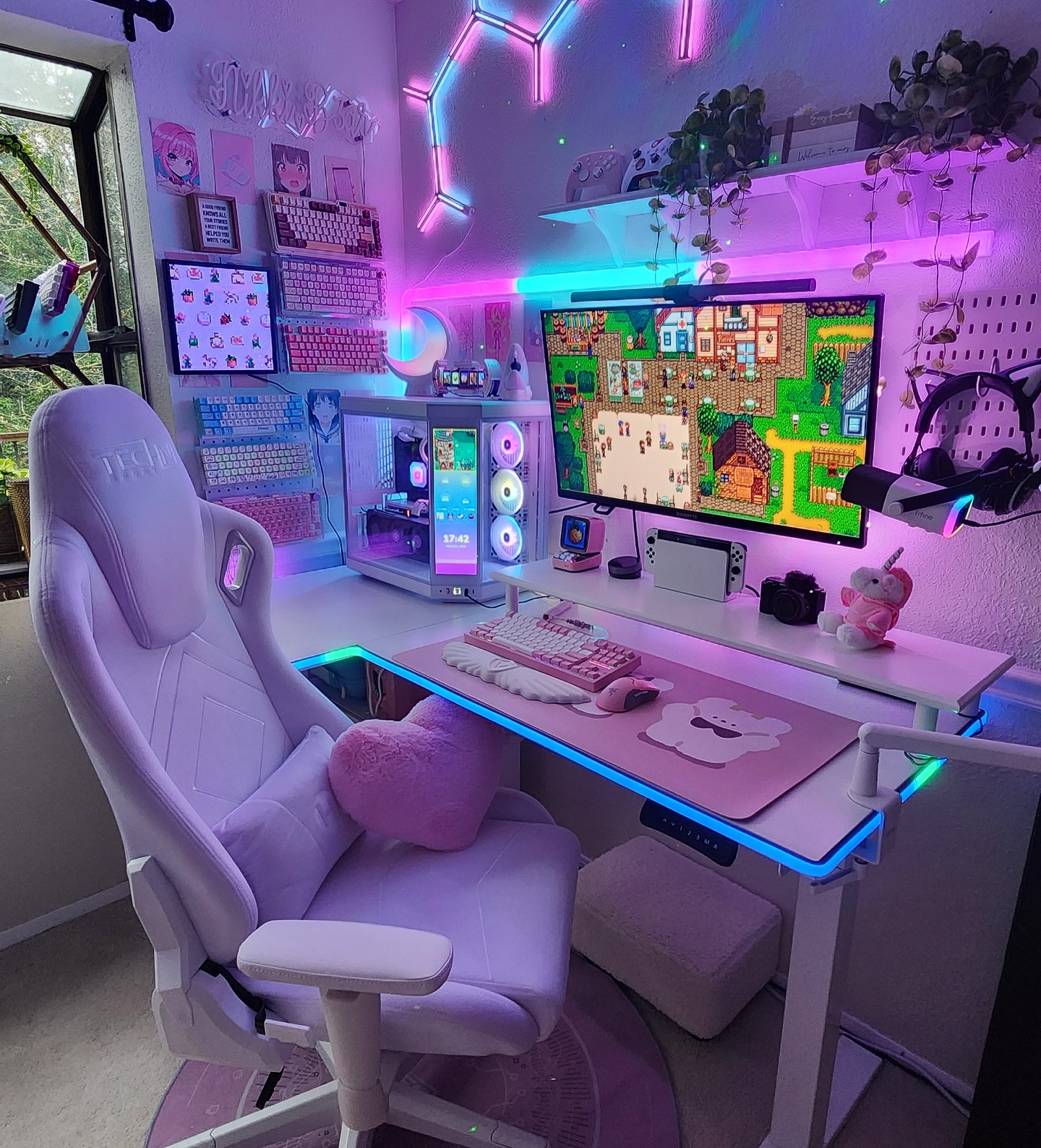 20. Neon Glow and Pixel Art Fusion: a Gamer's Dream Setup