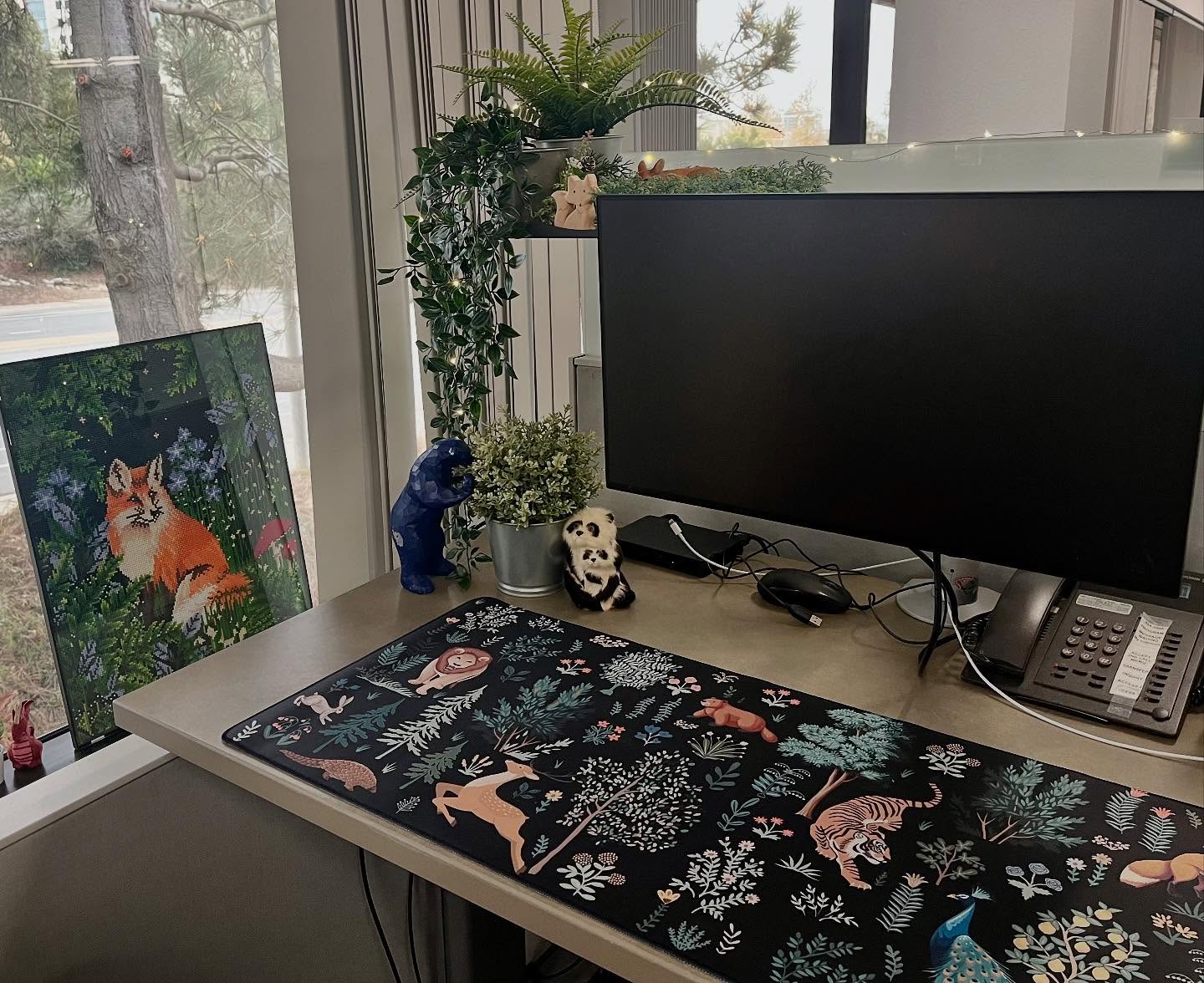 2. Vibrant Cacti and Geometric Shelf Ensemble on a Monochrome Canvas