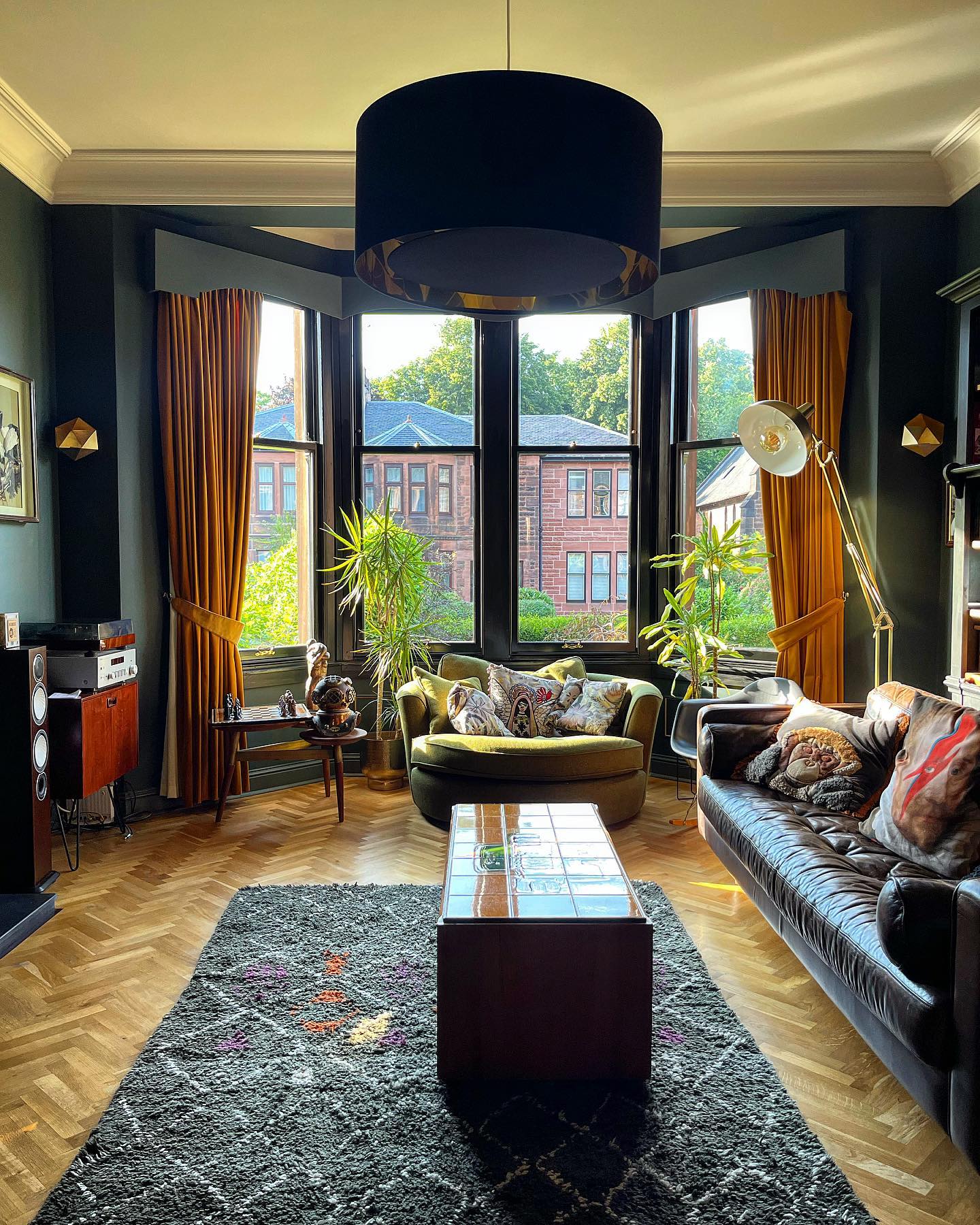 29. Velvet Cushions and Geometric Patterns: a Bay Window Retreat