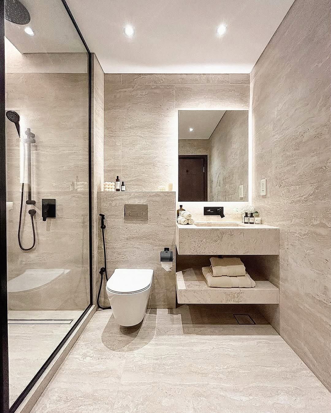 8. Monochrome Mosaic Medley with Geometric Wall Accents