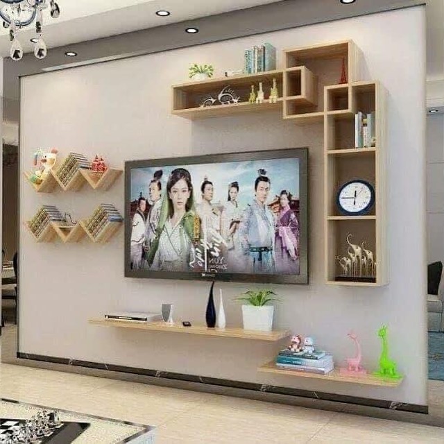 7. Geometric Symphony Of Storage and Display with a Modern Twist