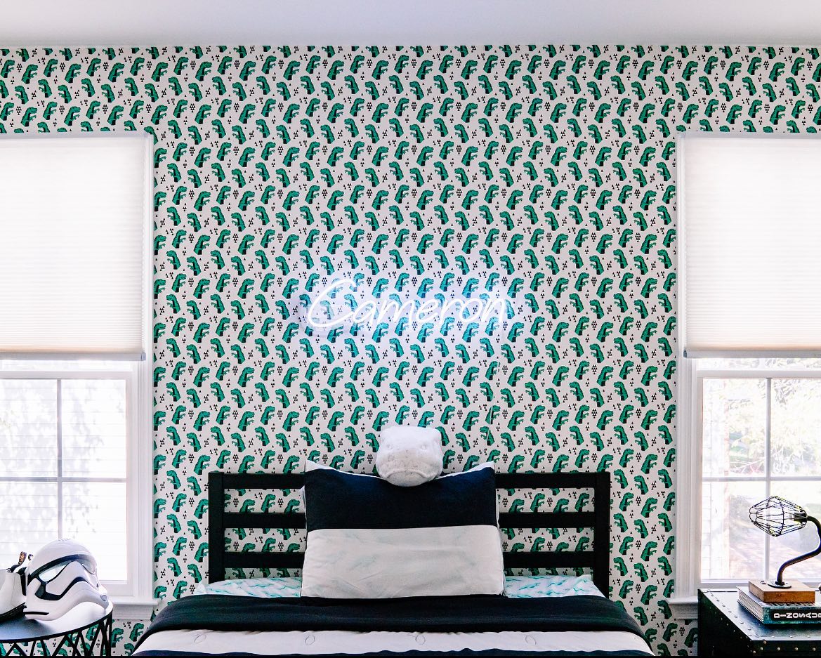 9. Moonlit Waves Of Wood: a Bedroom Wall with Curved Panels and Circular Cutouts