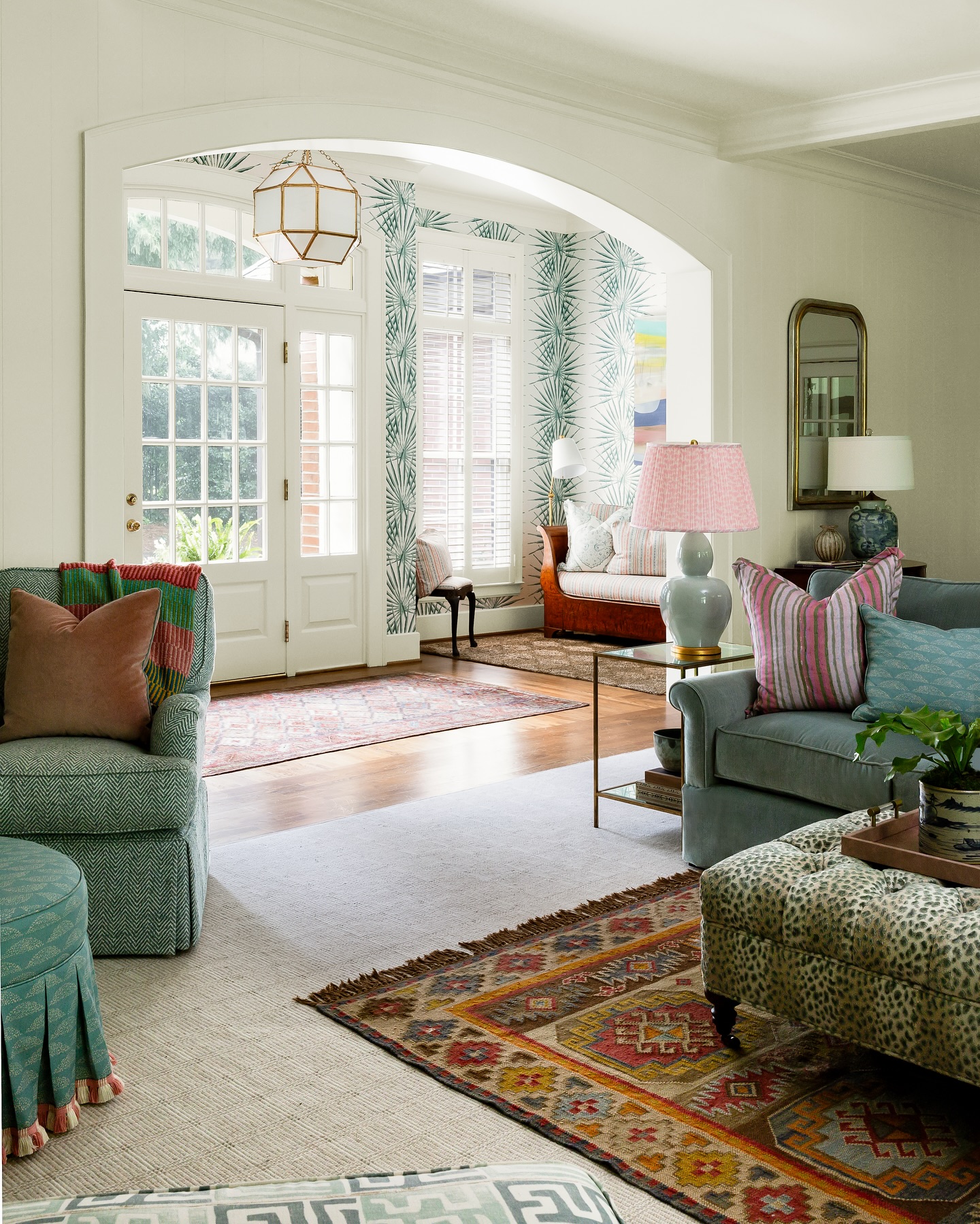 21. the Majestic Marble Mosaic and Geometric Glass Fusion Foyer